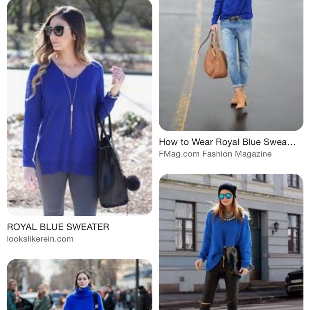 »EXPRESS» Royal Cobalt Lightweight Pullover VNeck Top, Luxurious Softness•Medium - Picture 12 of 16